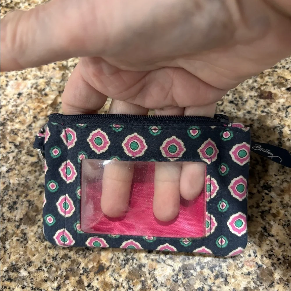 Vera Bradley Black and Pink Zip ID holder - Picture 3 of 4